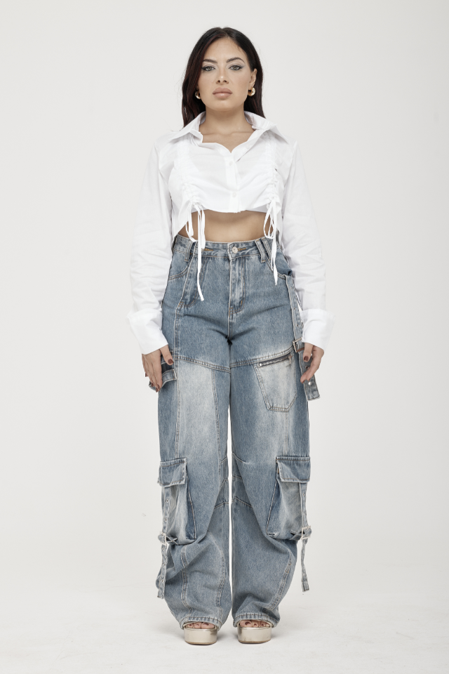 Camicia Crop Arricciata