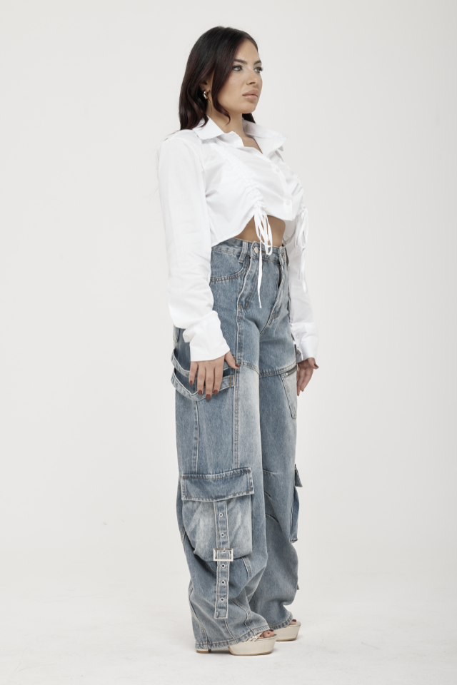 Camicia Crop Arricciata