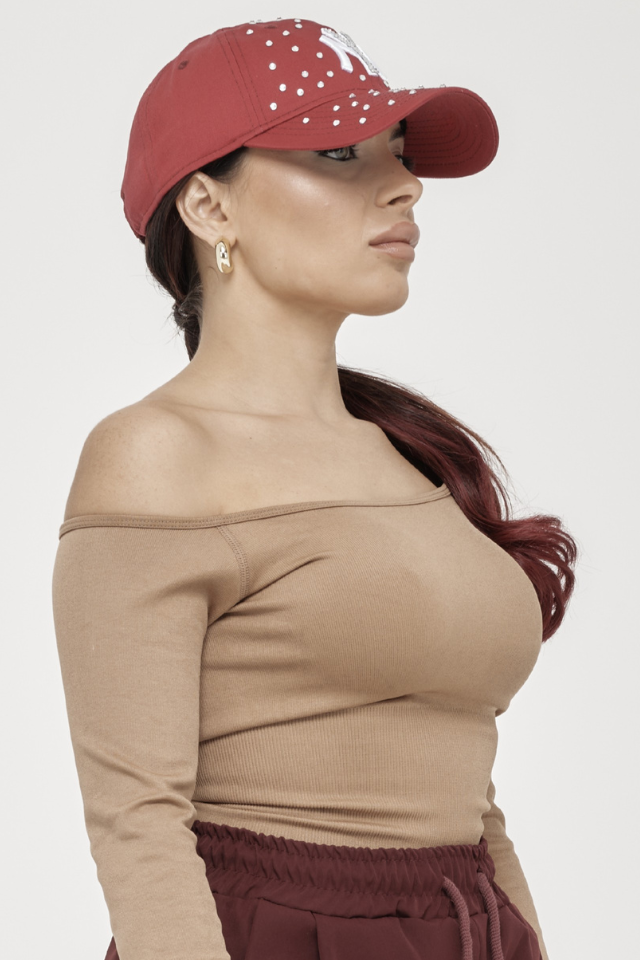 Cappello Red Crystal NY