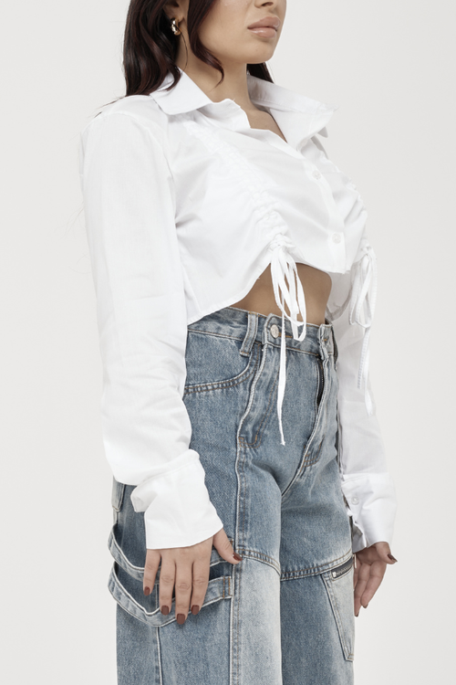 Camicia Crop Arricciata